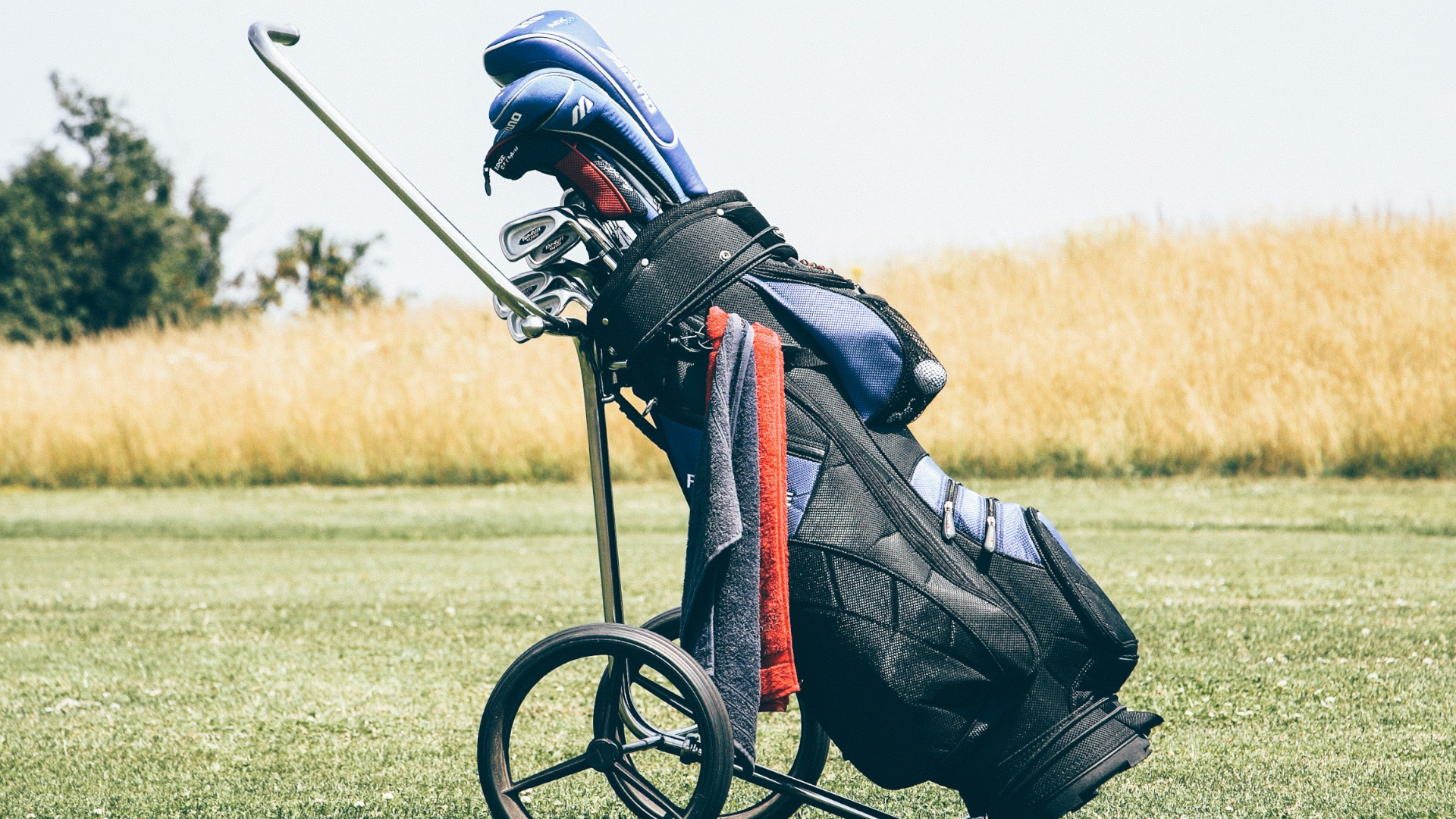 Golftaske med golfhåndklæde